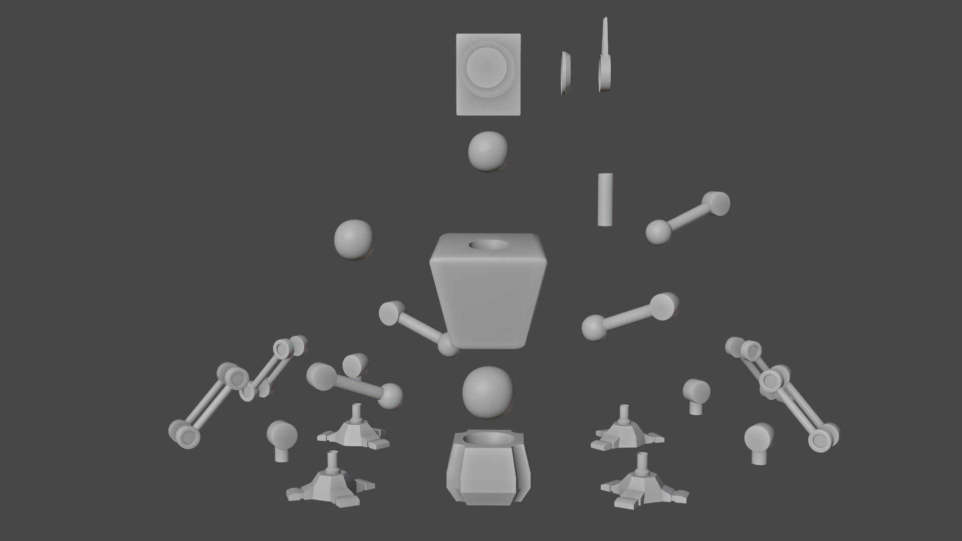 Spider camera bot Low-poly 3D model_9