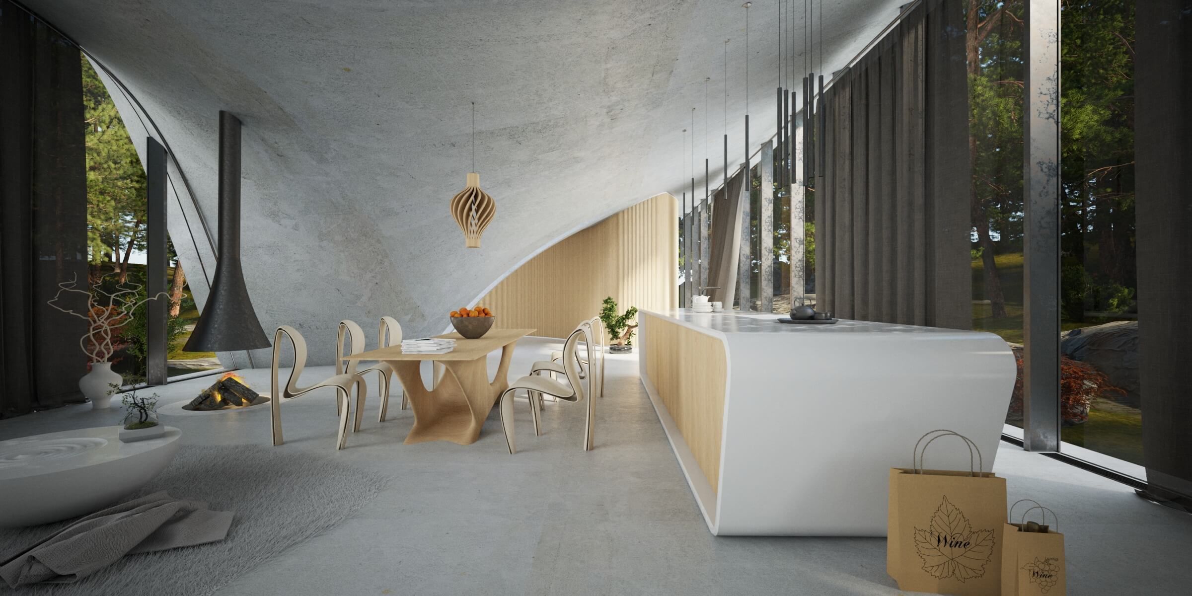 Modern dining table 01 3D model_4