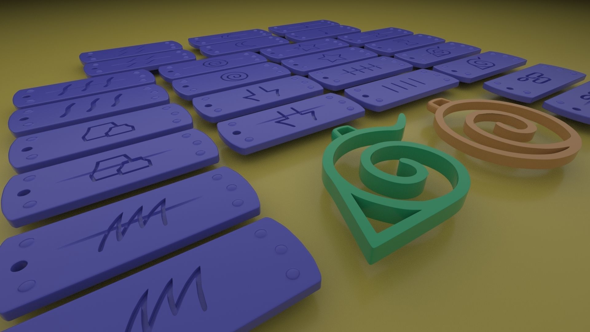 Naruto Village Symbols Keychains-necklace-bracelet 3d printable 3D print model_2