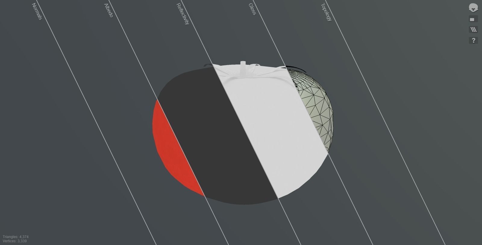 Tomato Low-poly 3D model_2