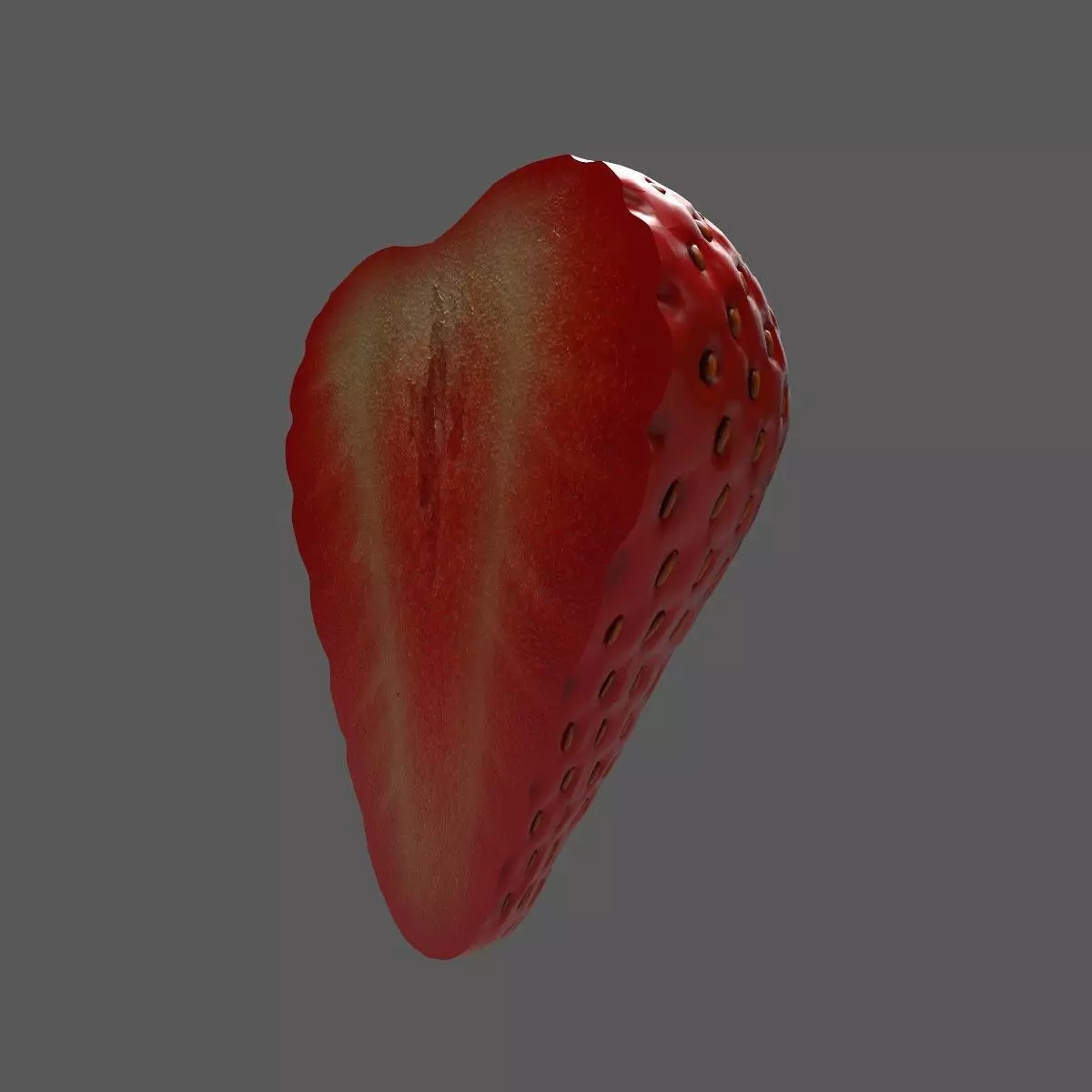 Strawberry Slice Low-poly 3D model_0