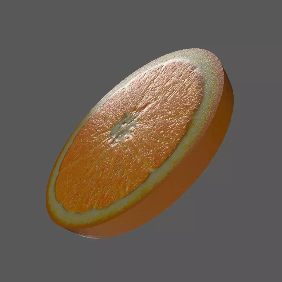 Orange Thin Slice Low-poly 3D model_0