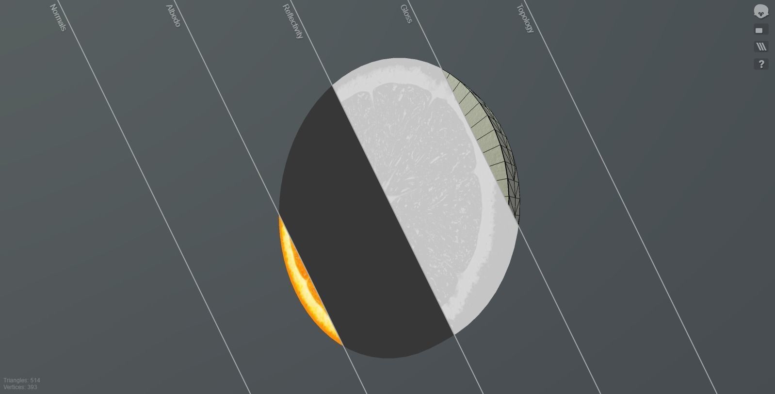 Orange Thin Slice Low-poly 3D model_2