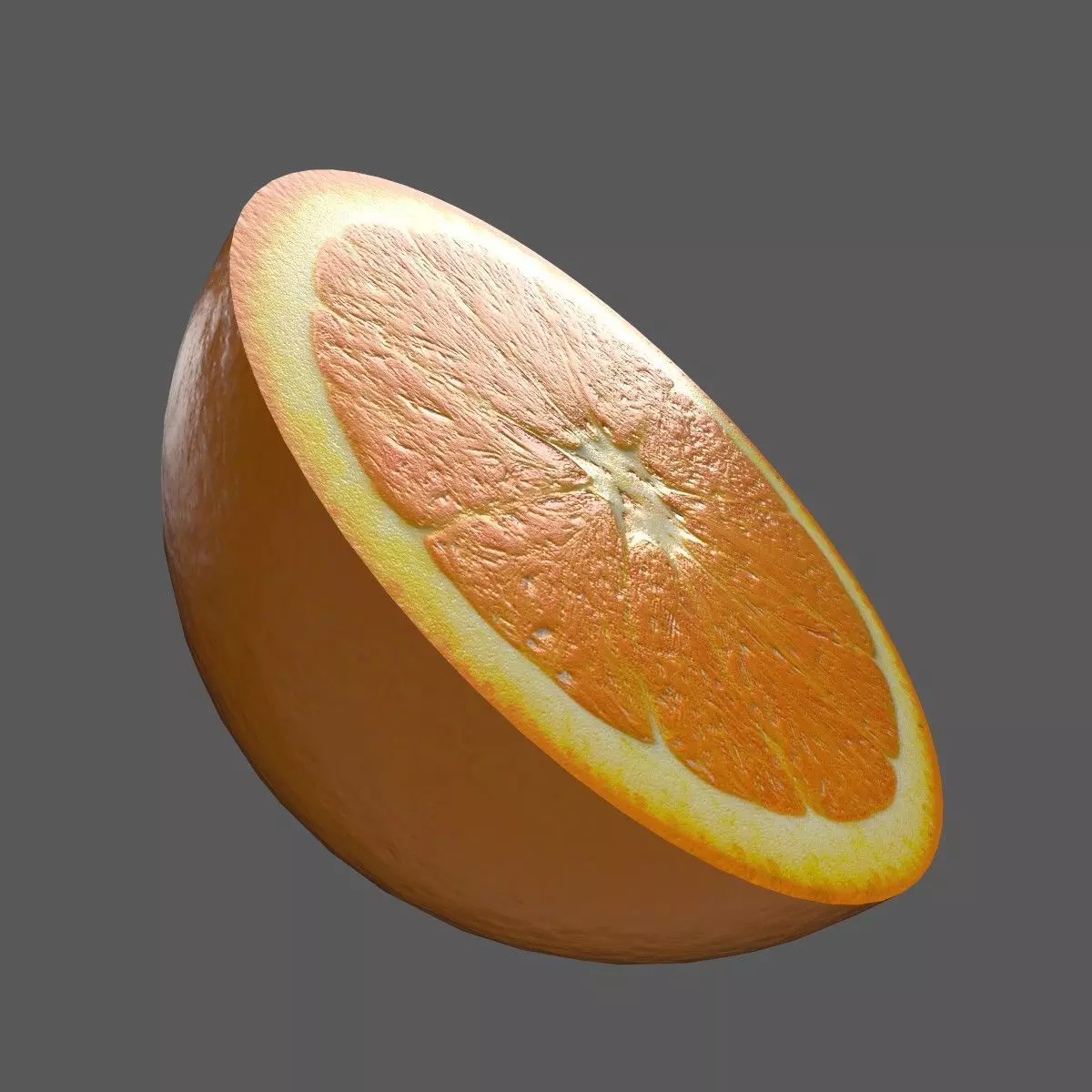 Orange Half Low-poly 3D model_0