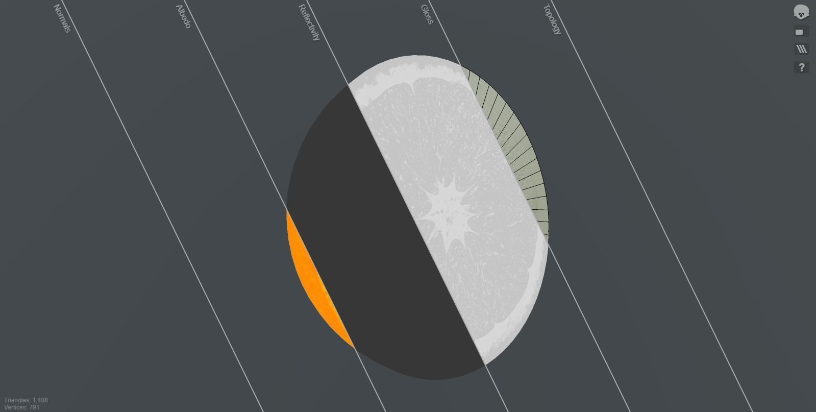 Orange Half Low-poly 3D model_2