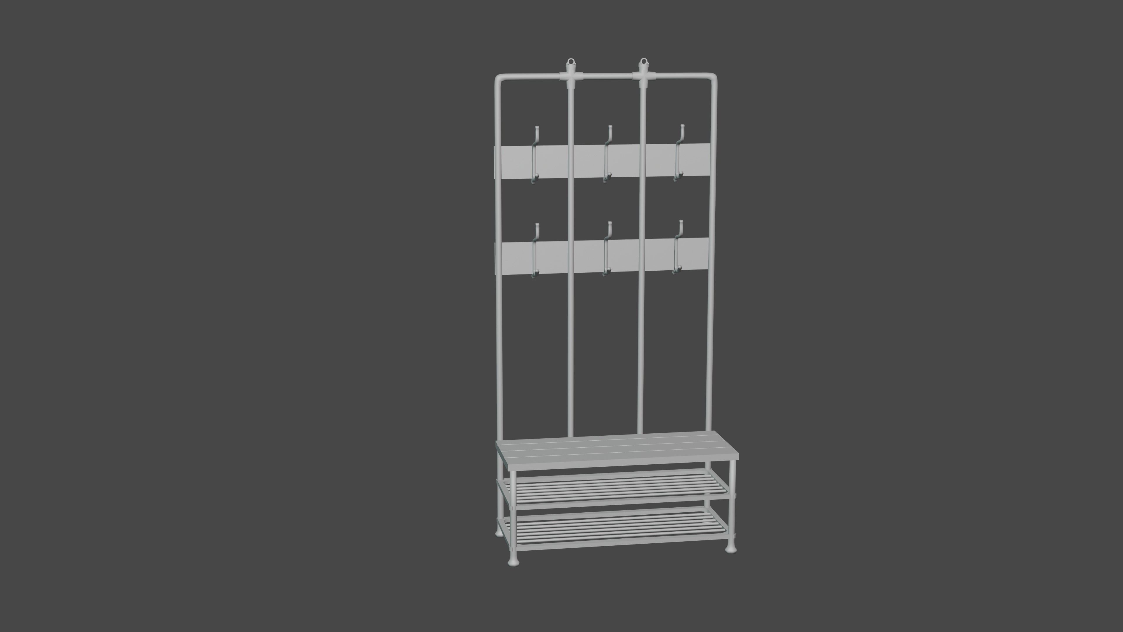 Style Coat Rack - Game Ready - Blend Files Included Low-poly 3D model_1