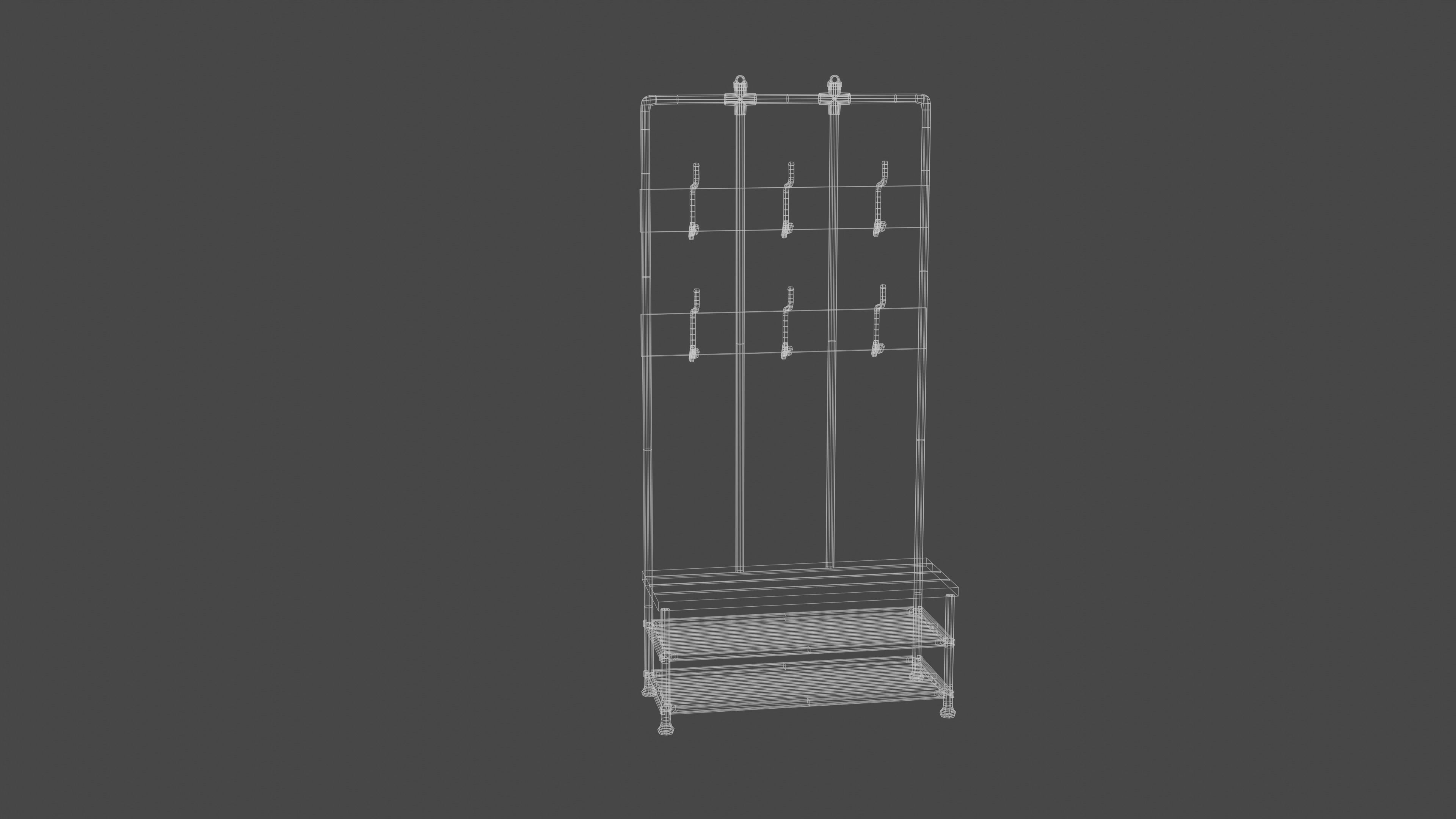 Style Coat Rack - Game Ready - Blend Files Included Low-poly 3D model_2