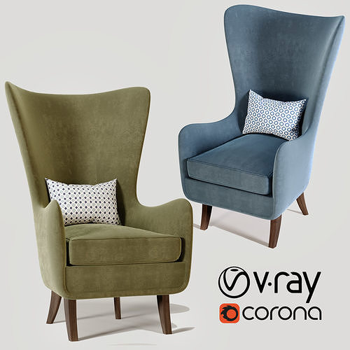Modern Wing Chair  3D model