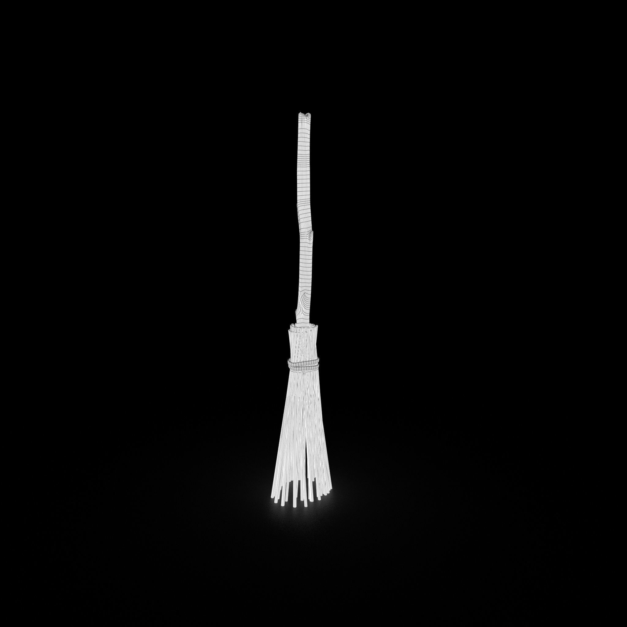 Medieval Style Broom 3D model_28