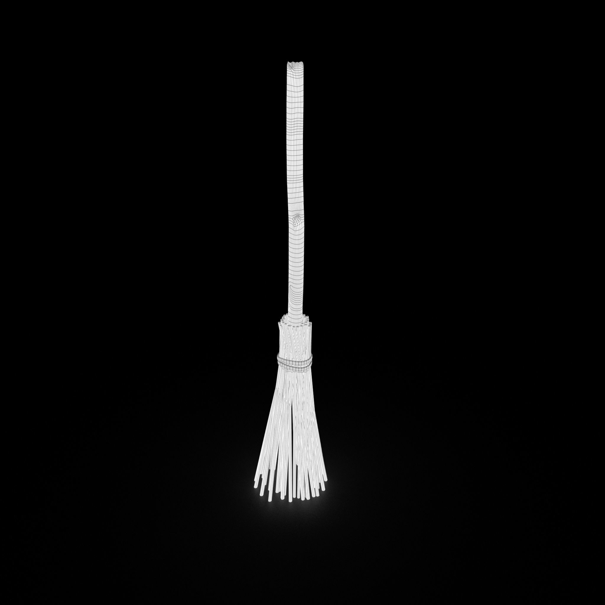 Medieval Style Broom 3D model_33