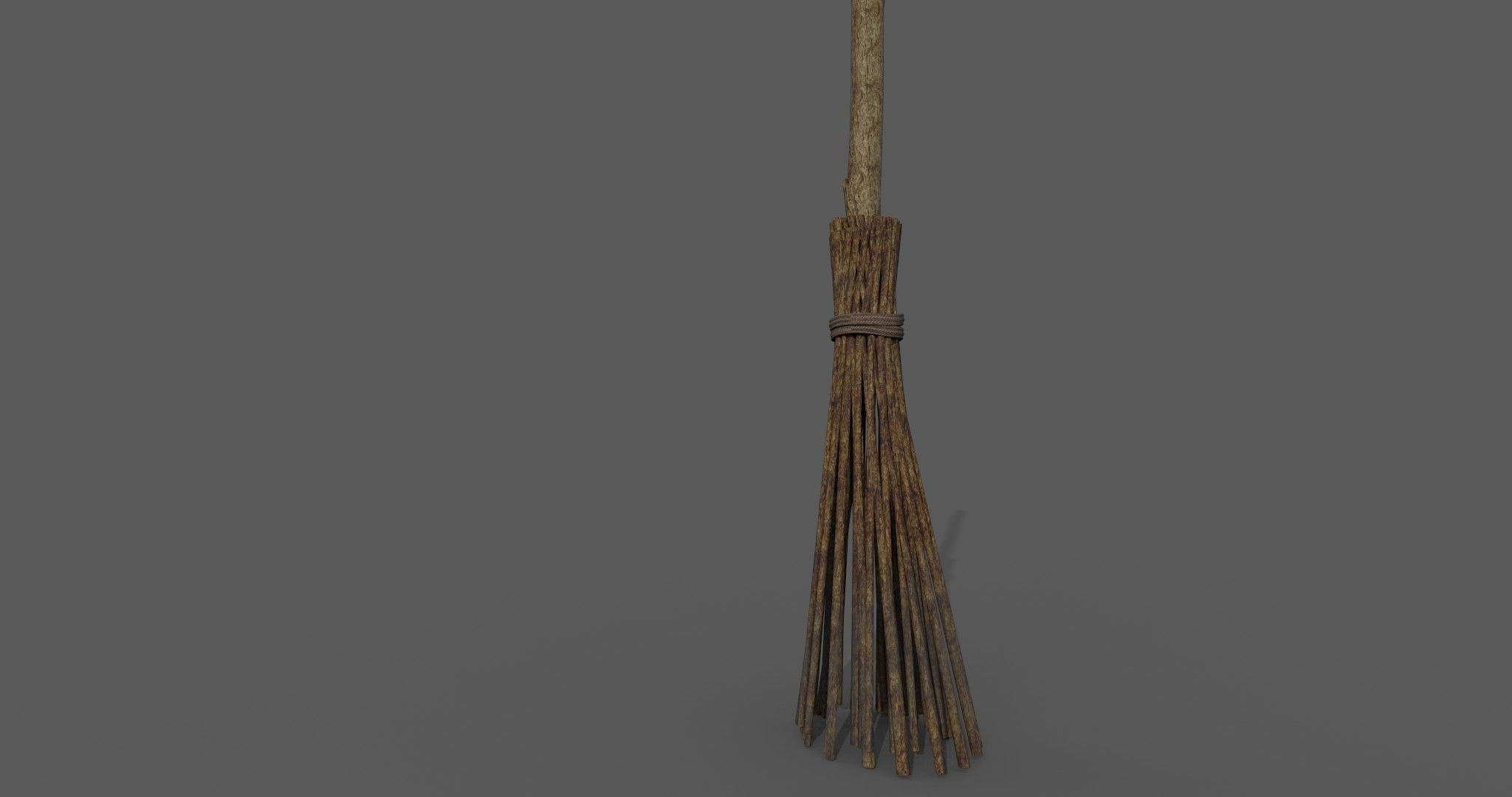 Medieval Style Broom 3D model_19