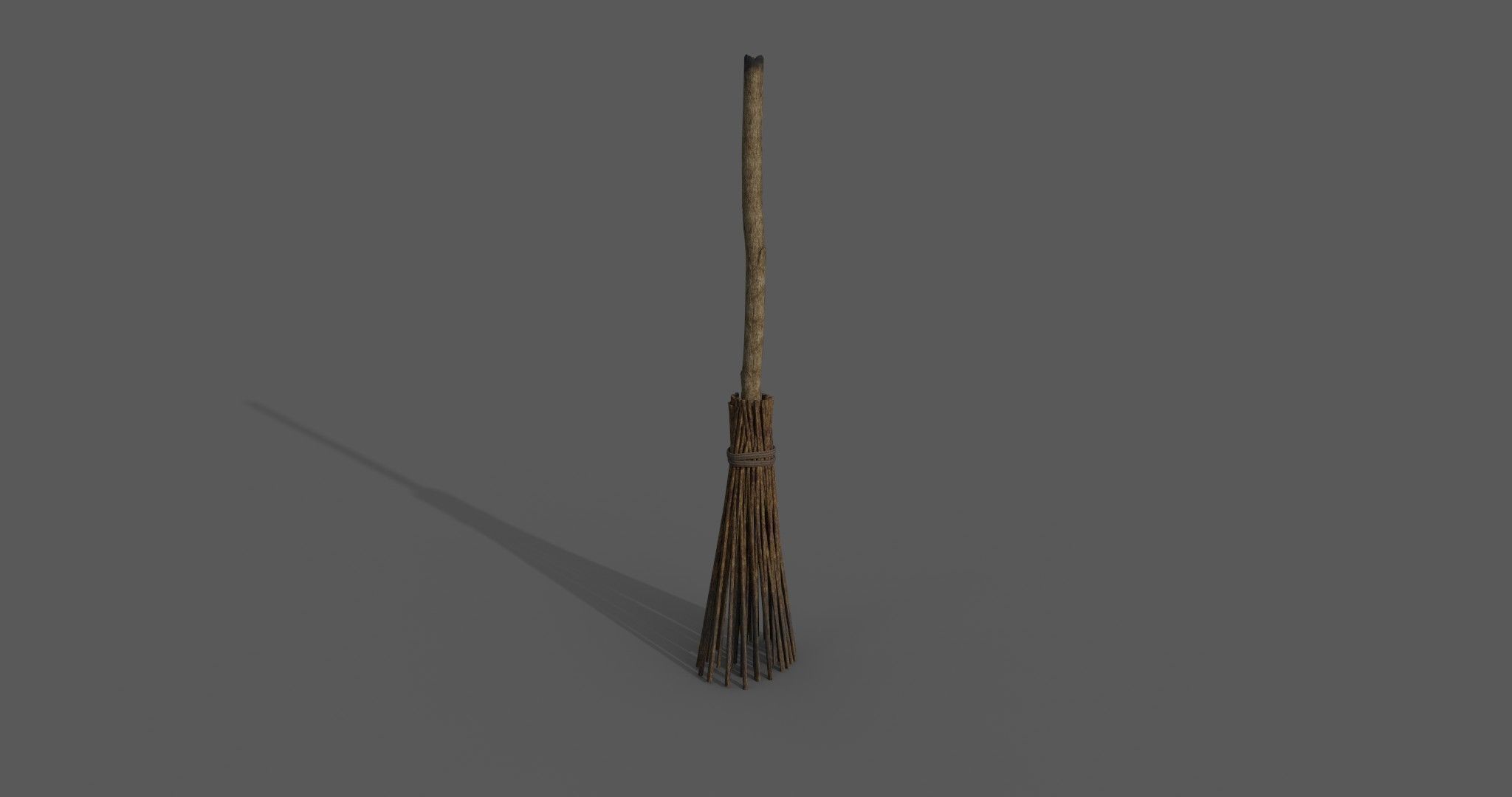 Medieval Style Broom 3D model_9