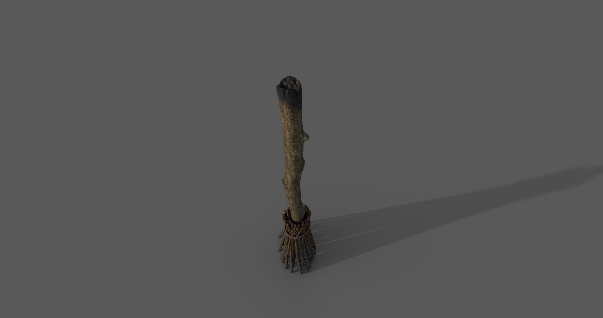 Medieval Style Broom 3D model_15