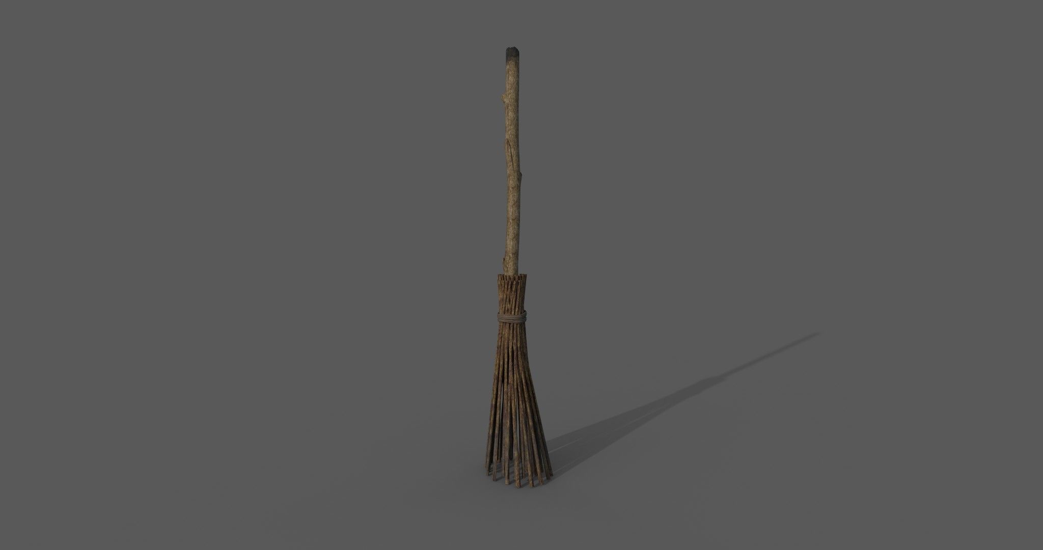 Medieval Style Broom 3D model_6