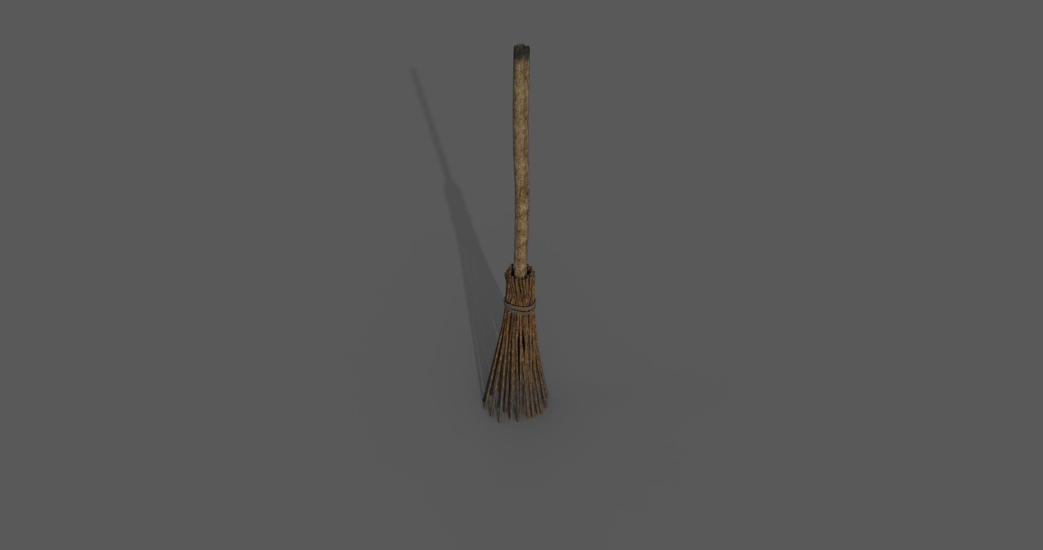 Medieval Style Broom 3D model_11
