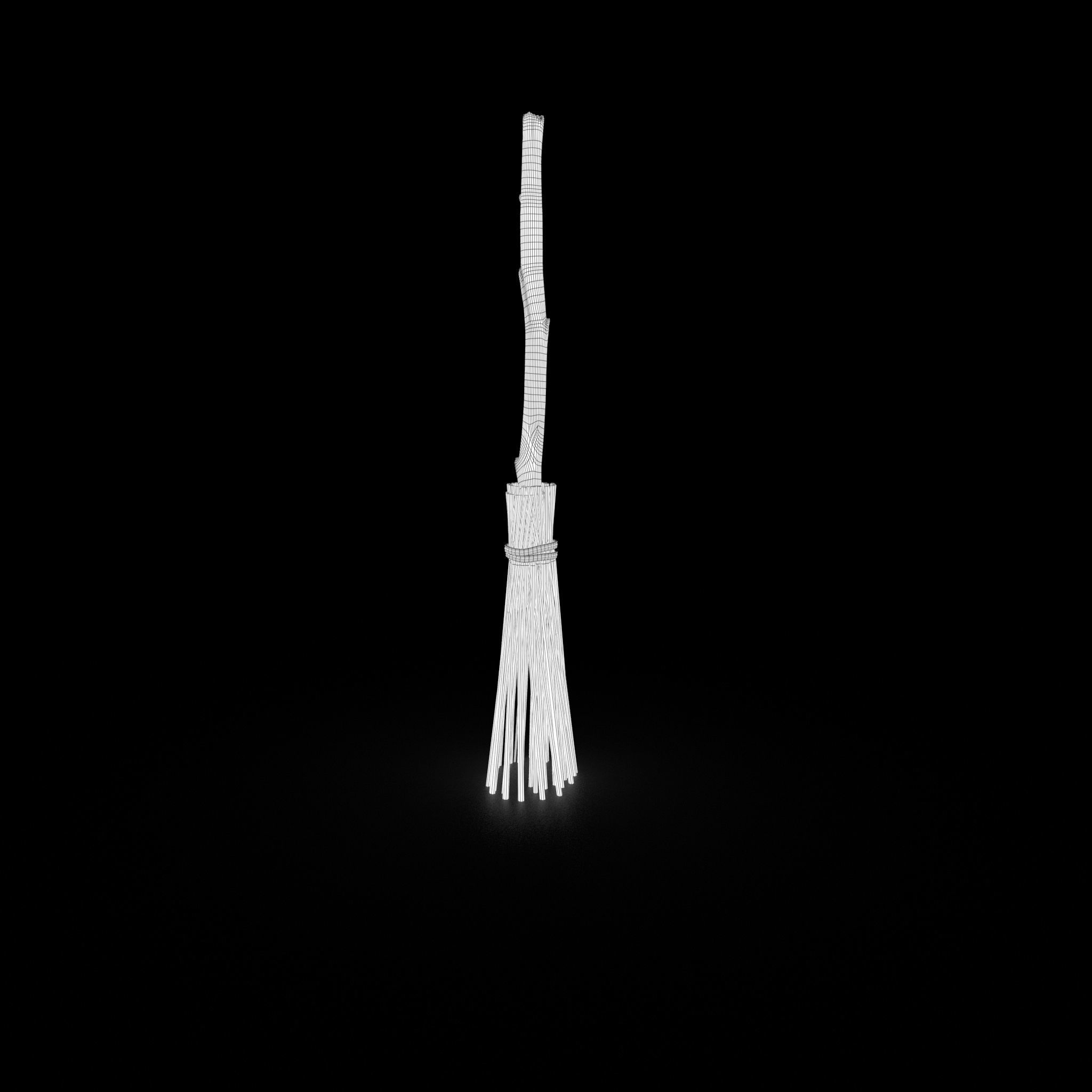 Medieval Style Broom 3D model_29