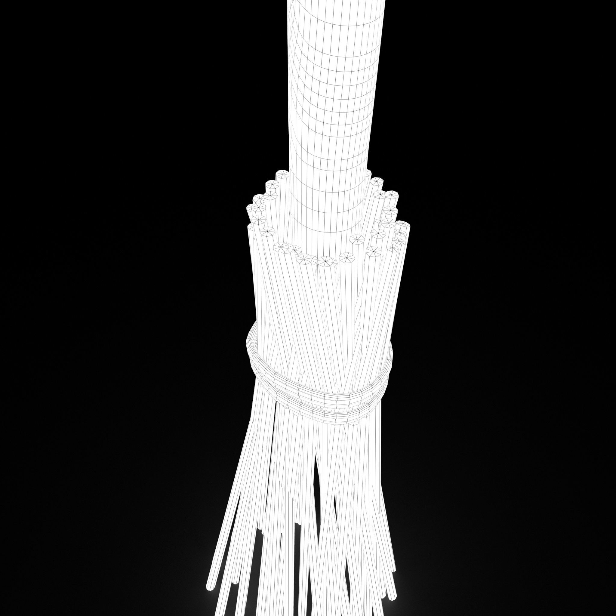 Medieval Style Broom 3D model_41