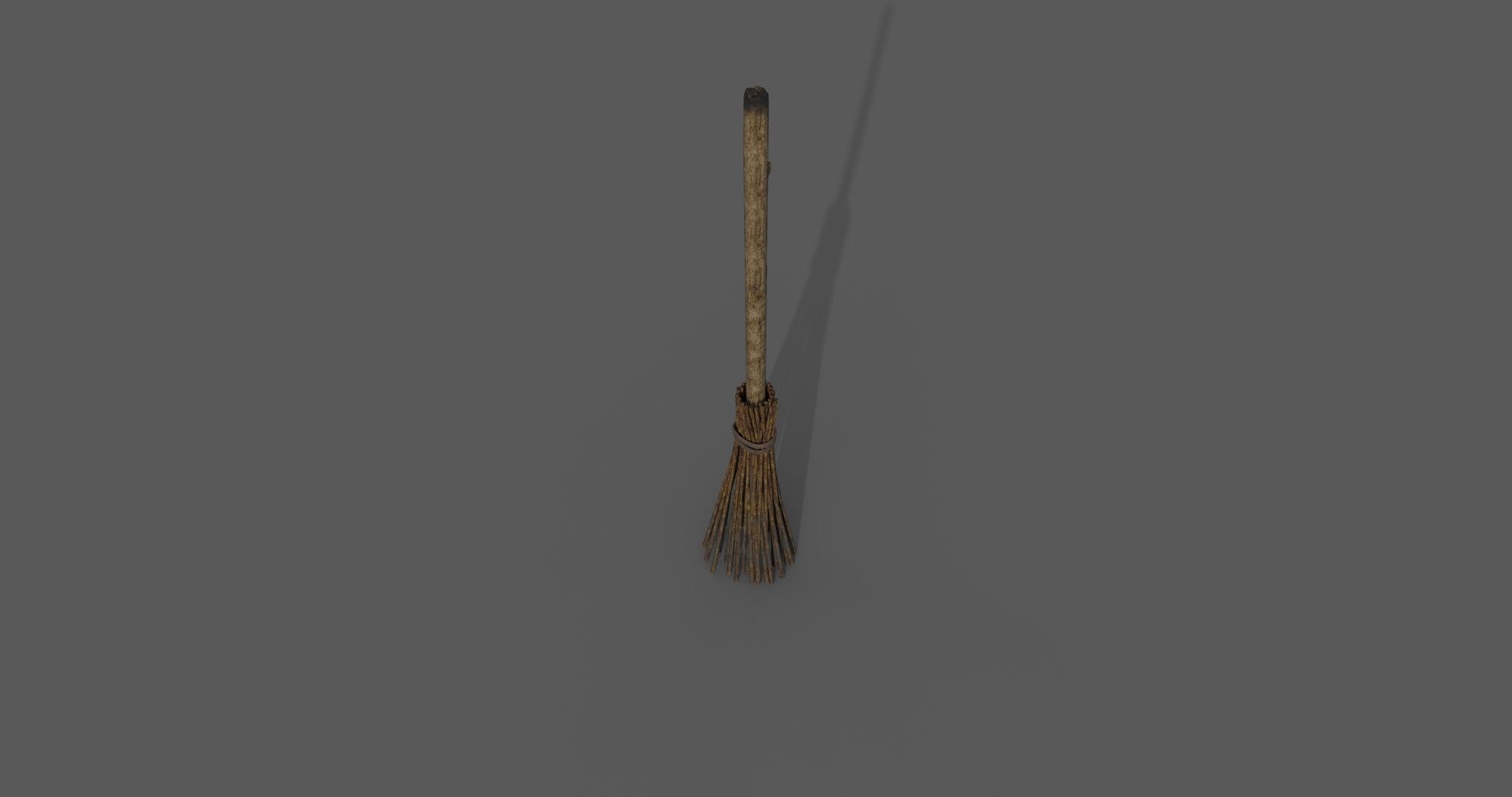 Medieval Style Broom 3D model_12
