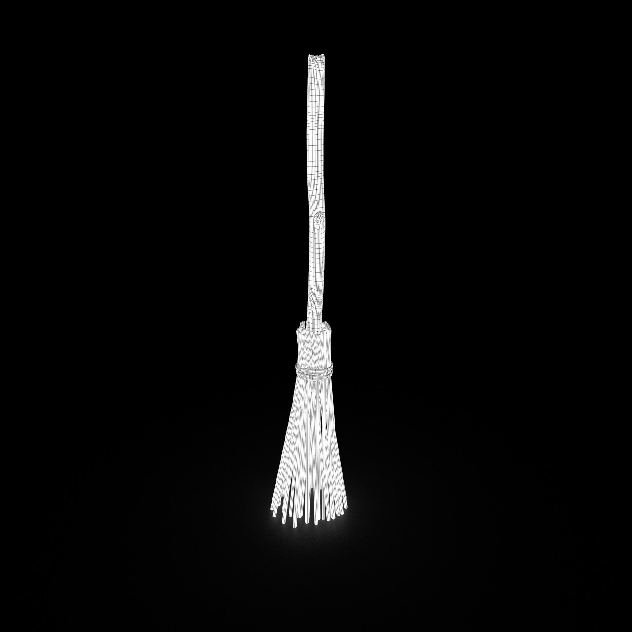 Medieval Style Broom 3D model_32
