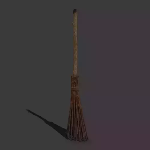 Medieval Style Broom 3D model