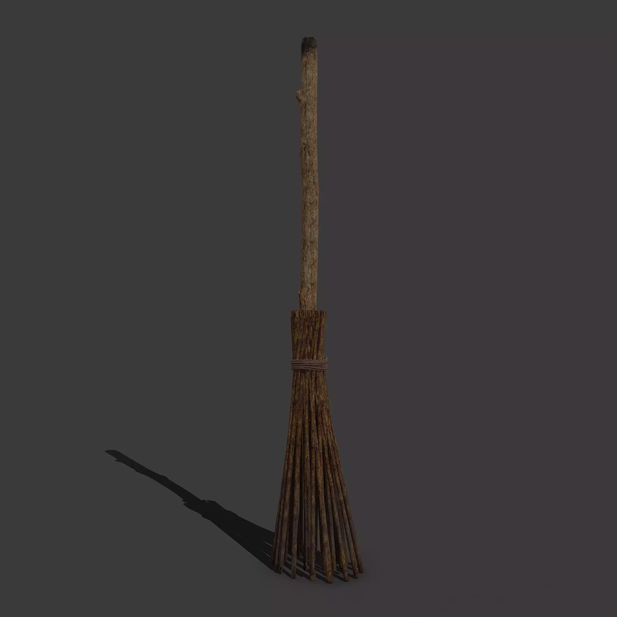 Medieval Style Broom 3D model_0
