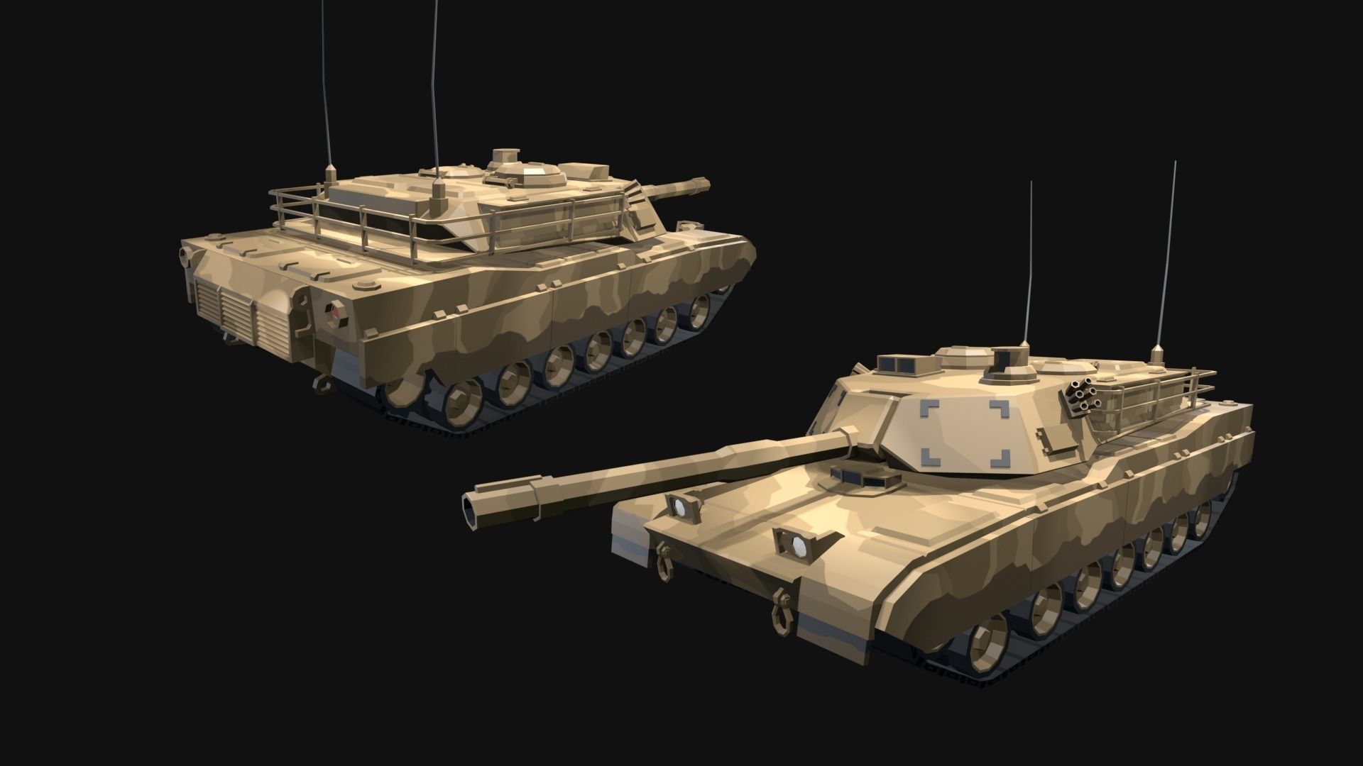 Low Poly  Military Vehicles Low-poly 3D model_13