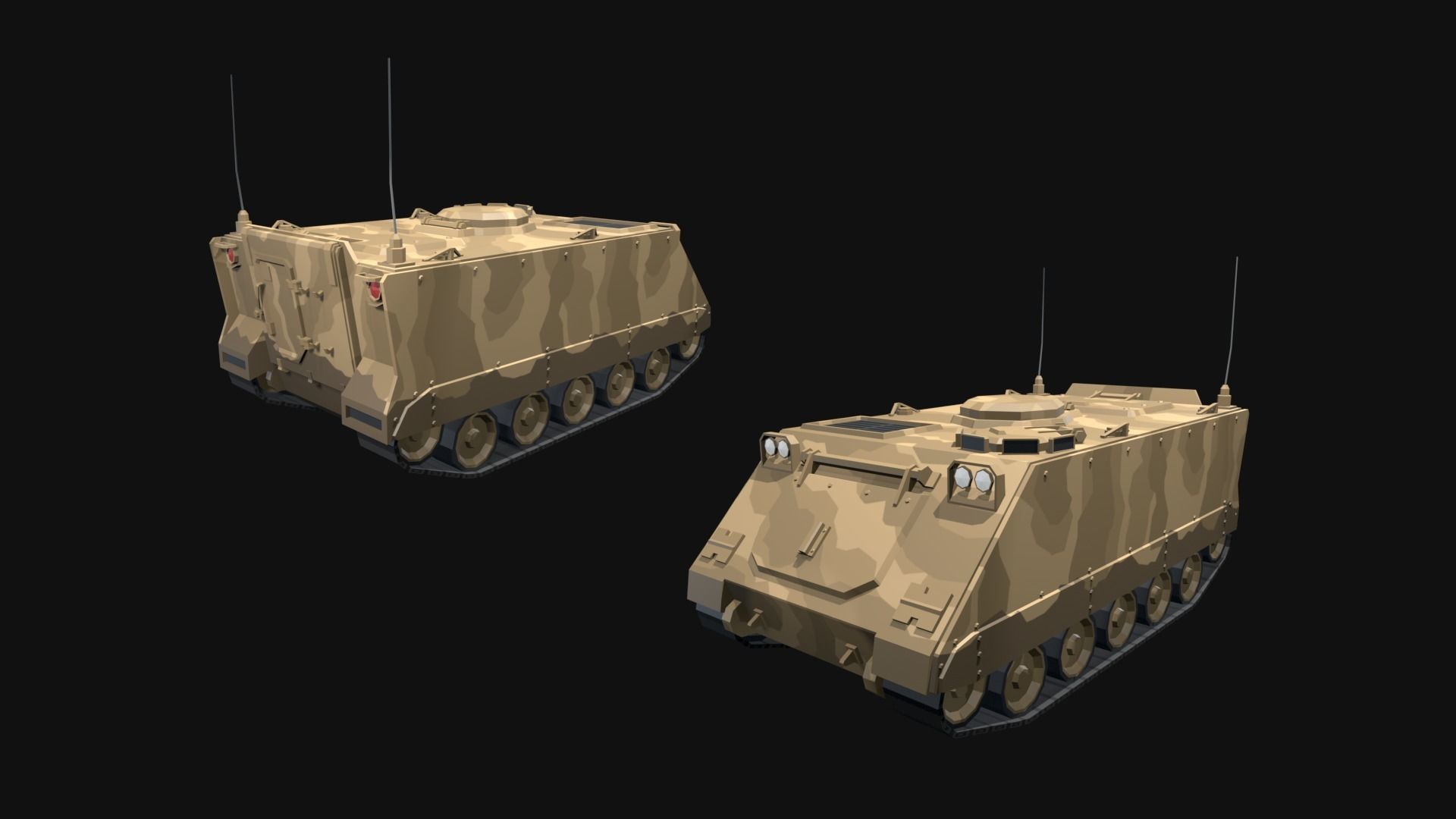 Low Poly  Military Vehicles Low-poly 3D model_11