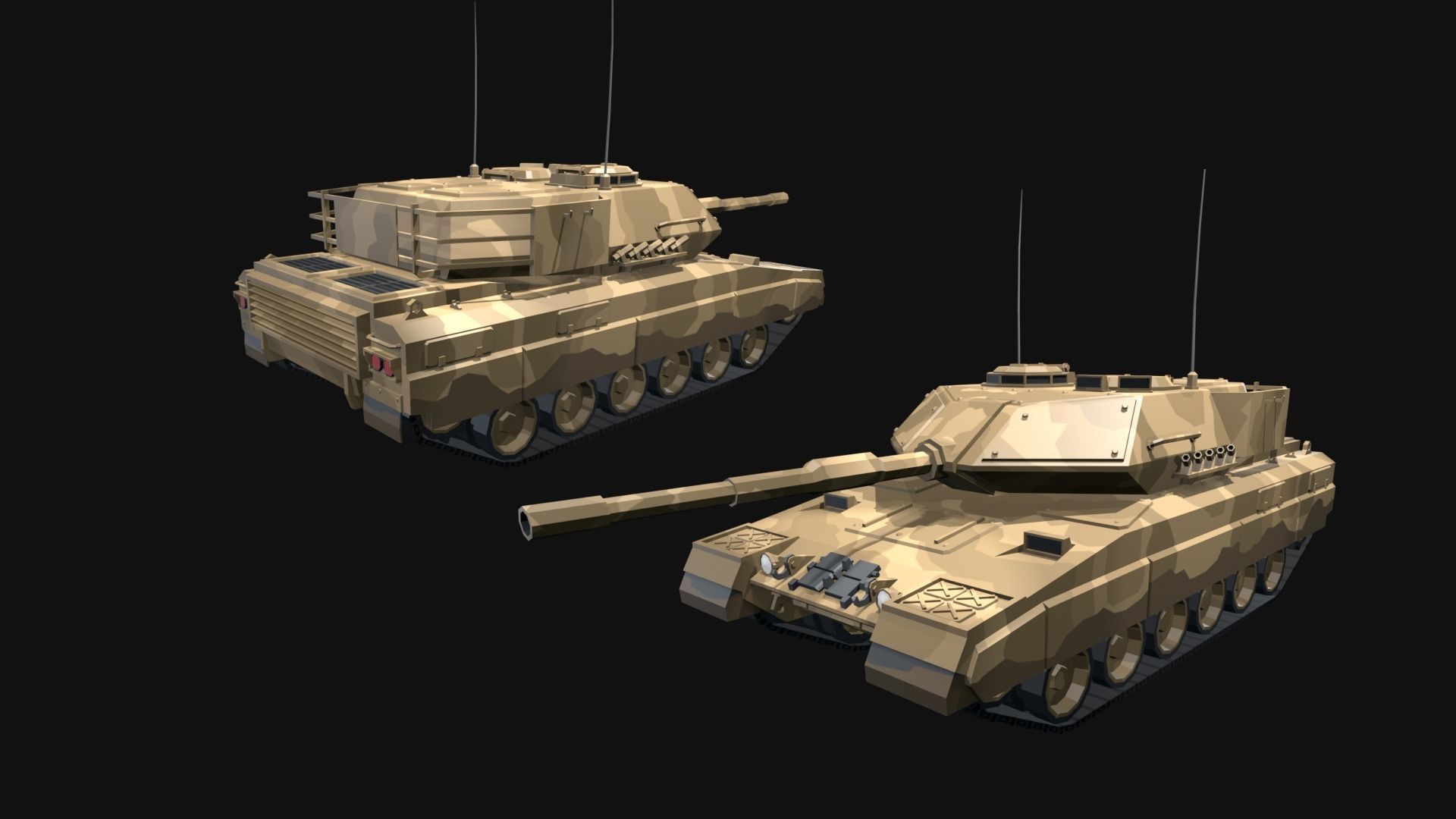 Low Poly  Military Vehicles Low-poly 3D model_14