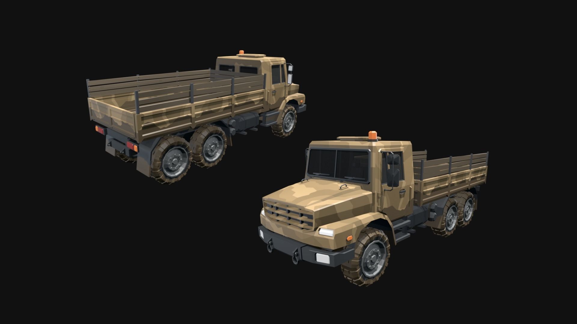 Low Poly  Military Vehicles Low-poly 3D model_8