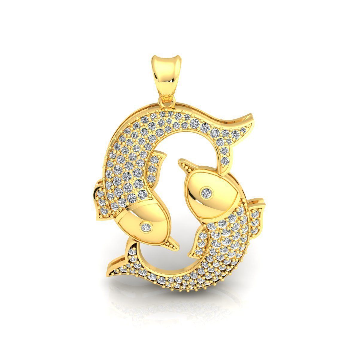 Pisces Pendent 3d Model 3D print model_5