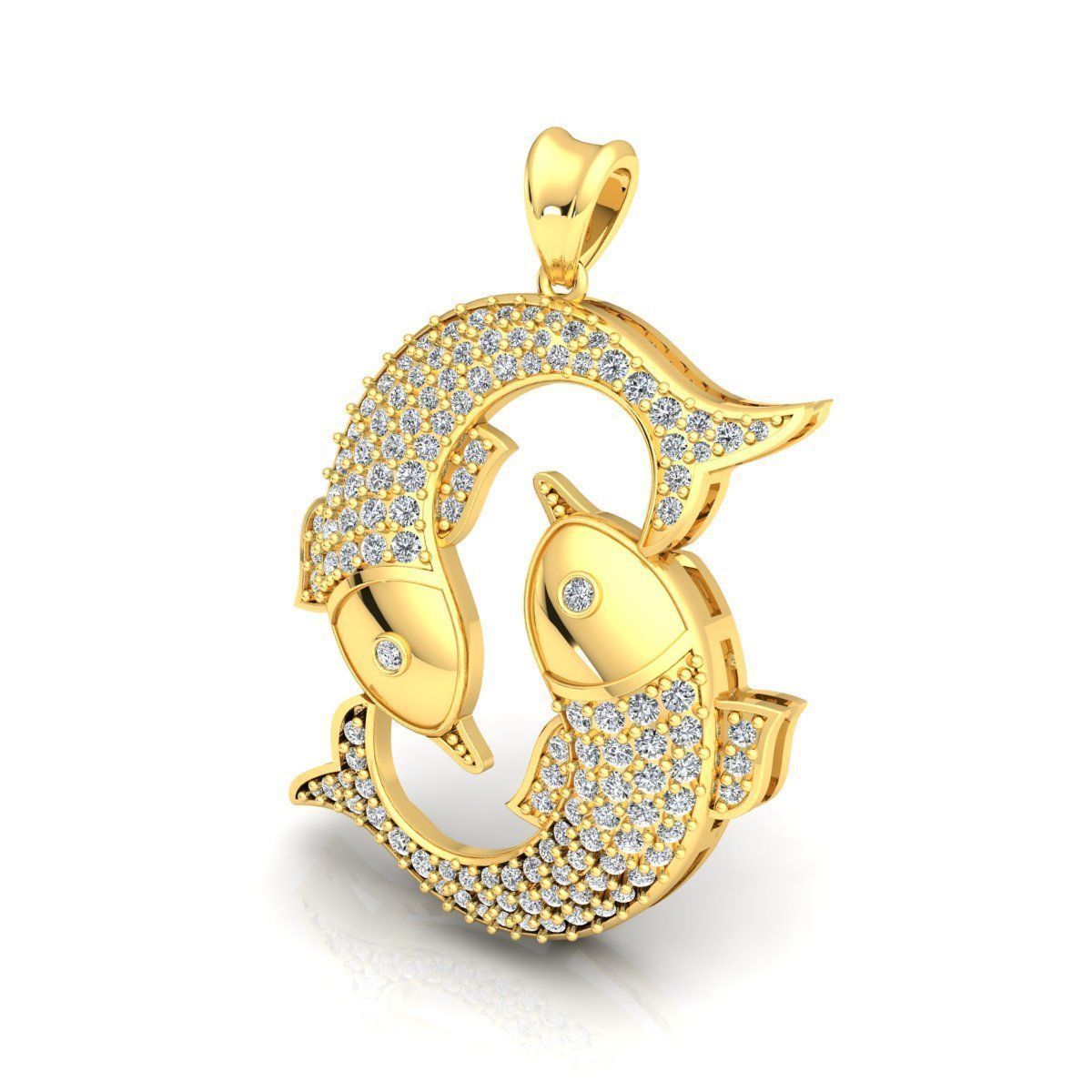 Pisces Pendent 3d Model 3D print model_8