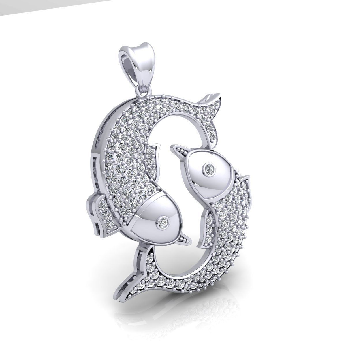Pisces Pendent 3d Model 3D print model_4