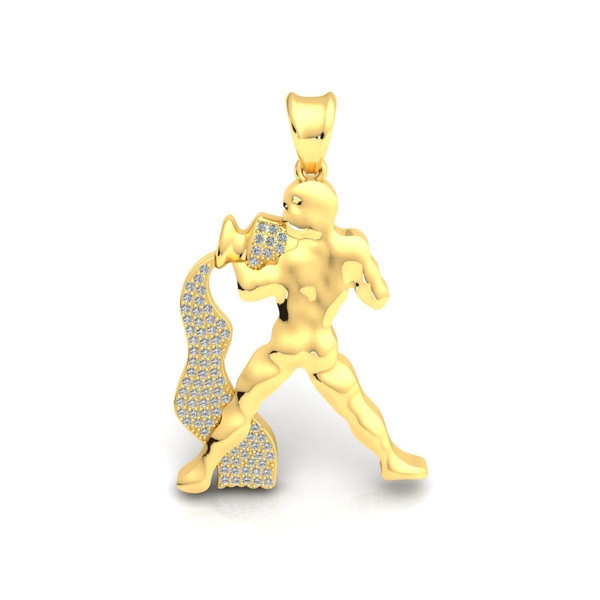 Aquarius Pendent 3d Model 3D print model_4