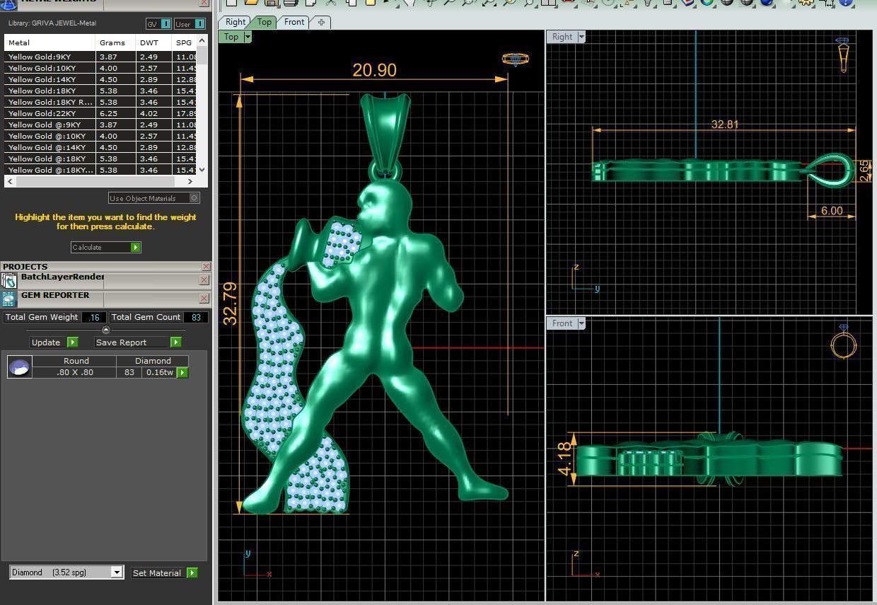 Aquarius Pendent 3d Model 3D print model_9