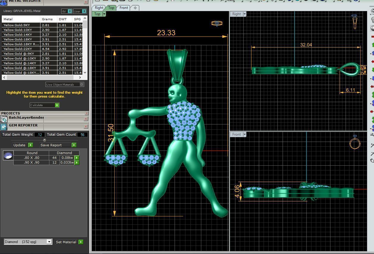 Libra Pendent 3d Model 3D print model_1
