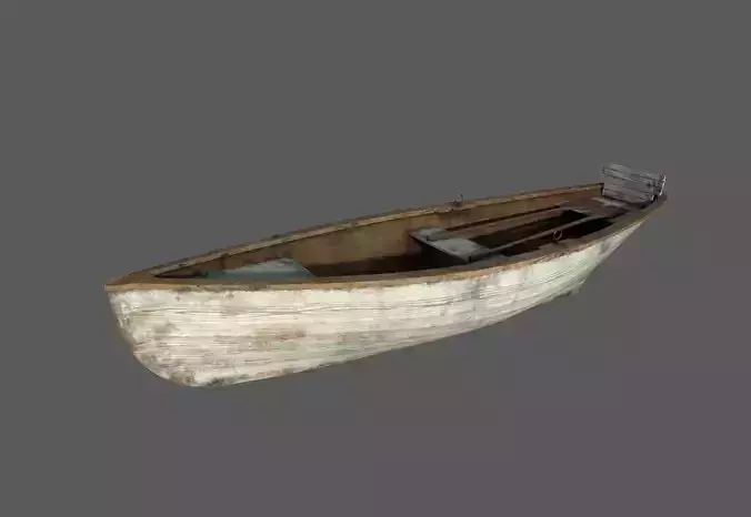 Row boat Low-poly 3D model