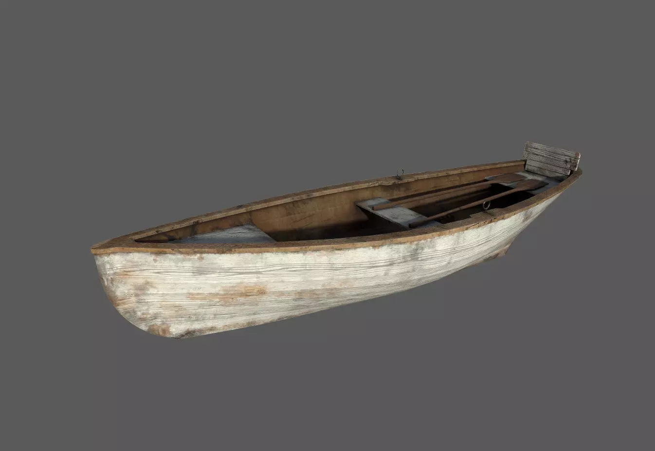 Row boat Low-poly 3D model