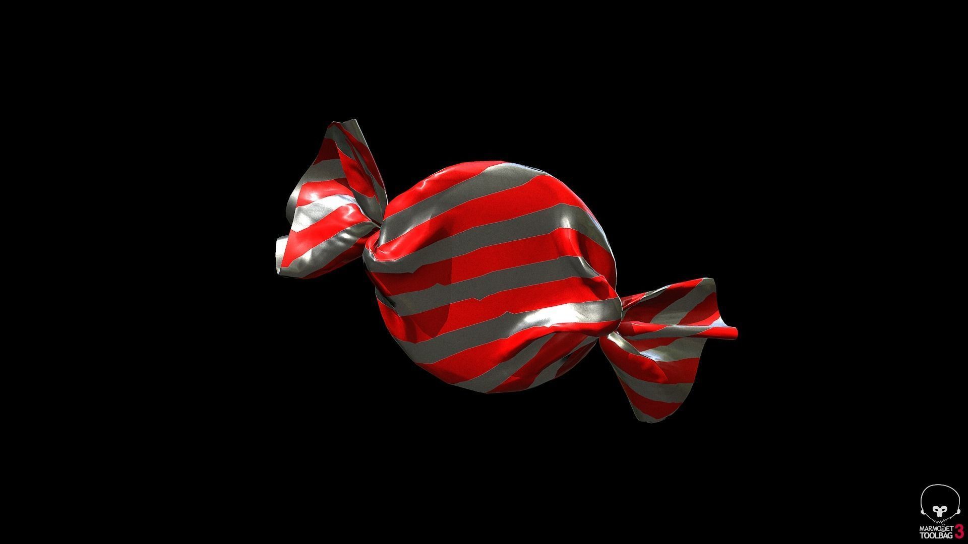 wrapped candy Low-poly 3D model_2