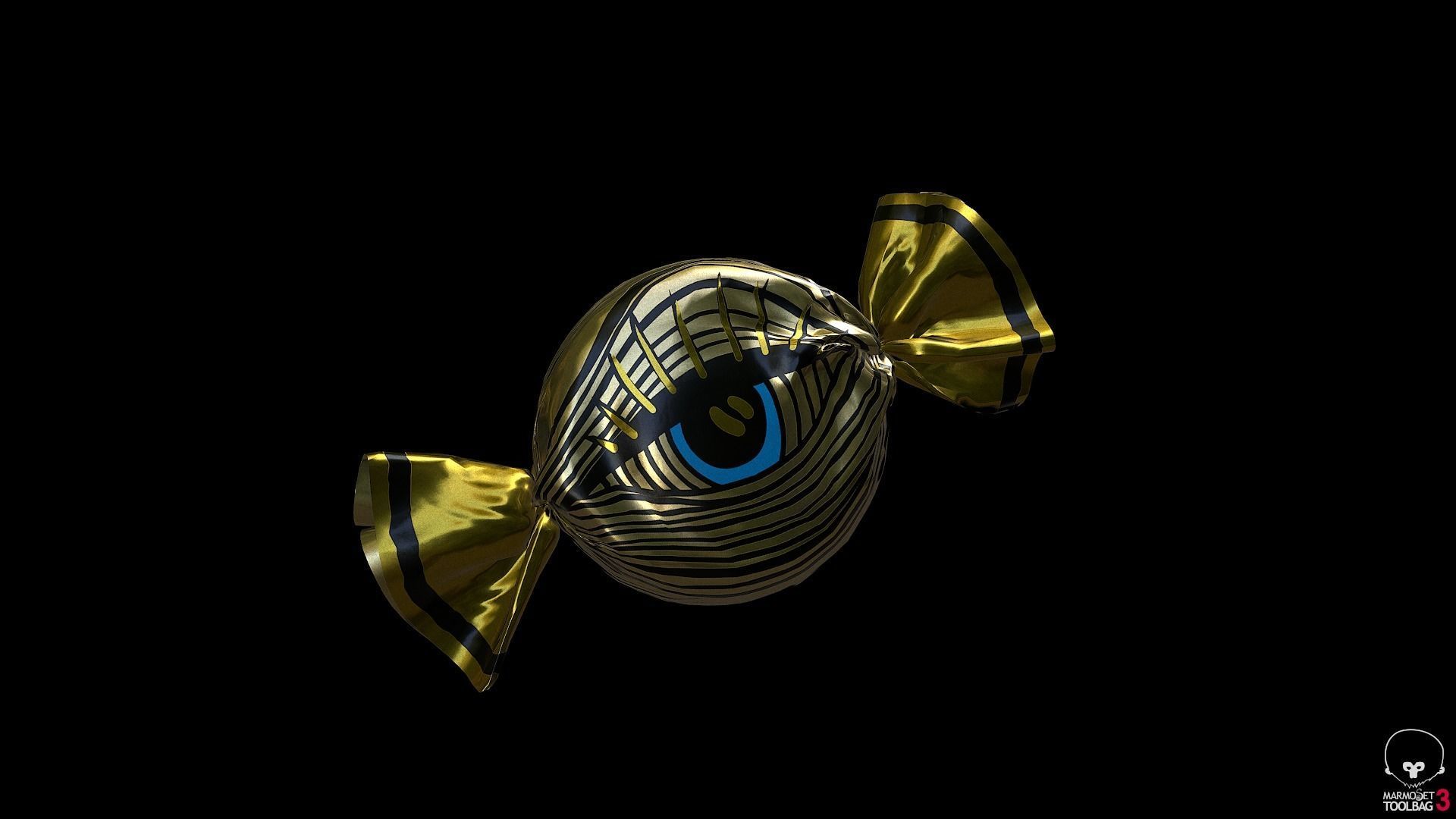 wrapped candy Low-poly 3D model_4