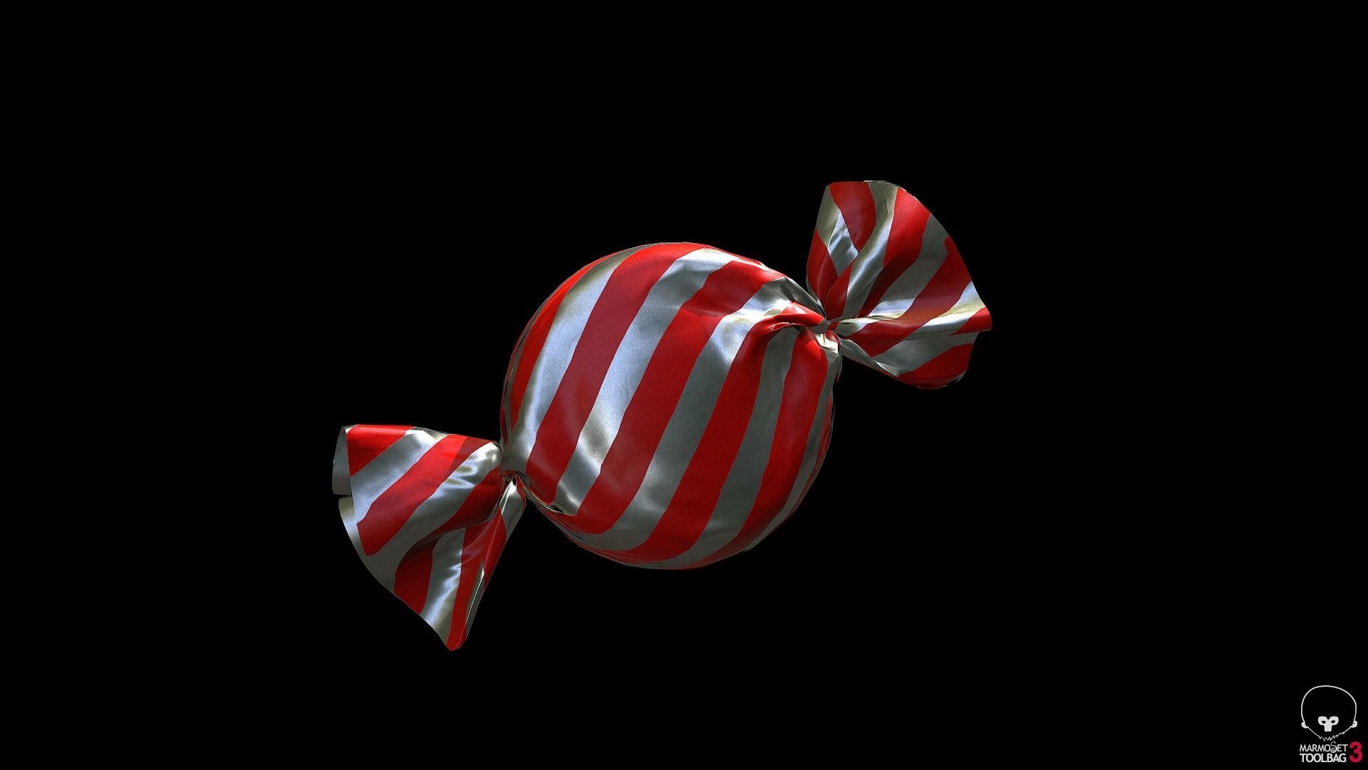 wrapped candy Low-poly 3D model_3