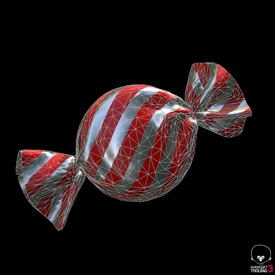 wrapped candy Low-poly 3D model_7