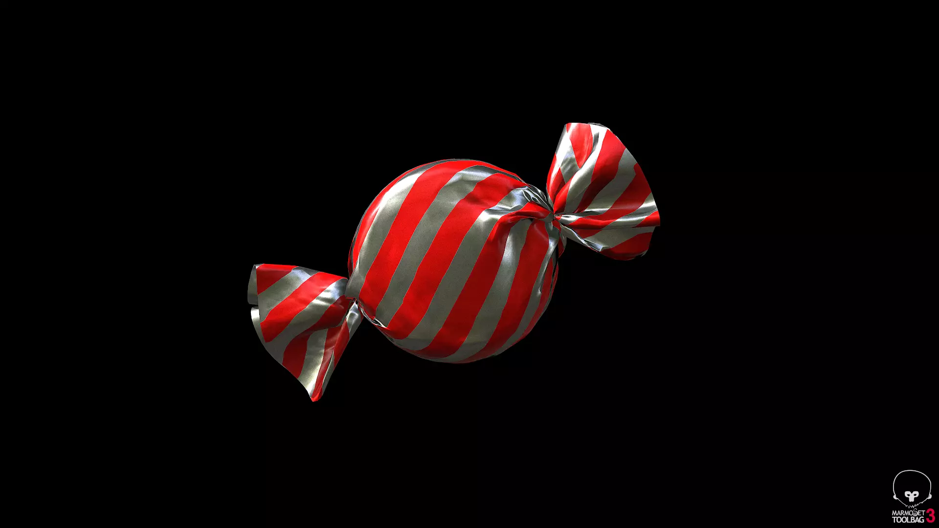 wrapped candy Low-poly 3D model_0