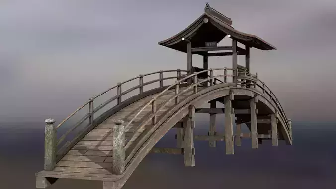 Rinzai Zen Bridge Low-poly 3D model