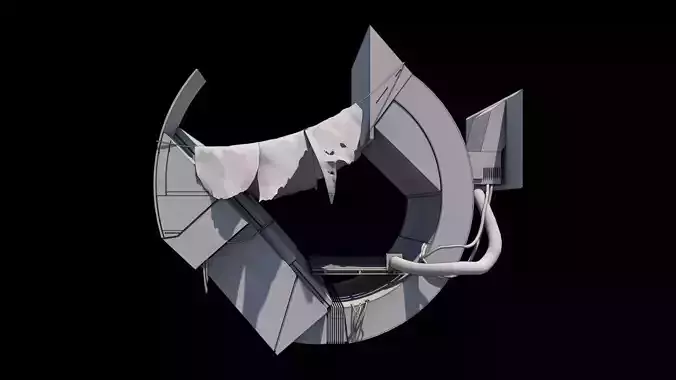 Syd Mead futuristic vehicle Low-poly 3D model