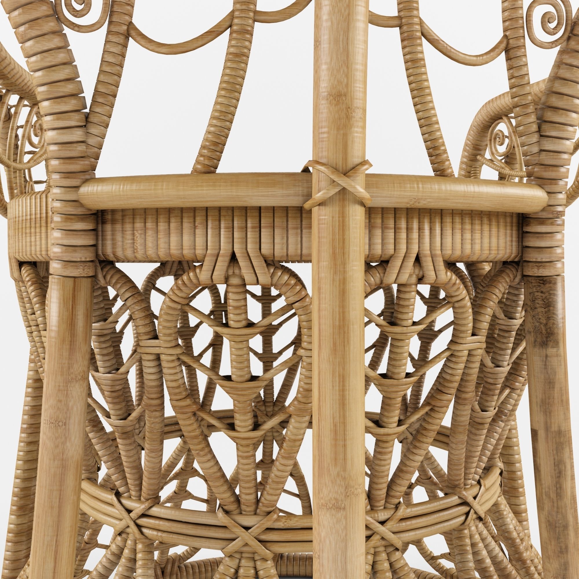 Outdoor Rattan Chair Natural 3D model_3