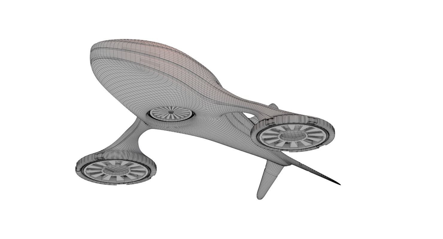 Futuristic Aircraft D 1 3D model_7