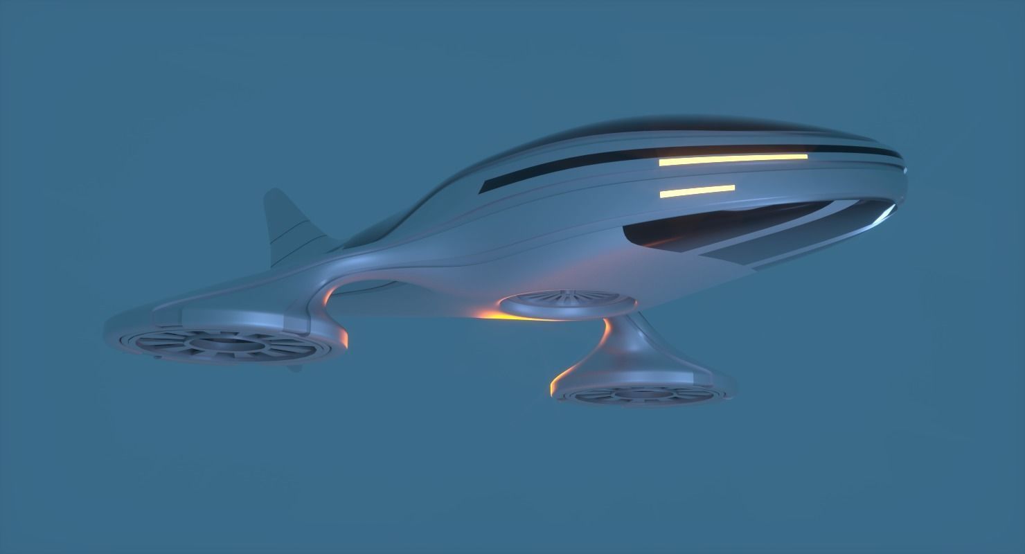 Futuristic Aircraft D 1 3D model_3