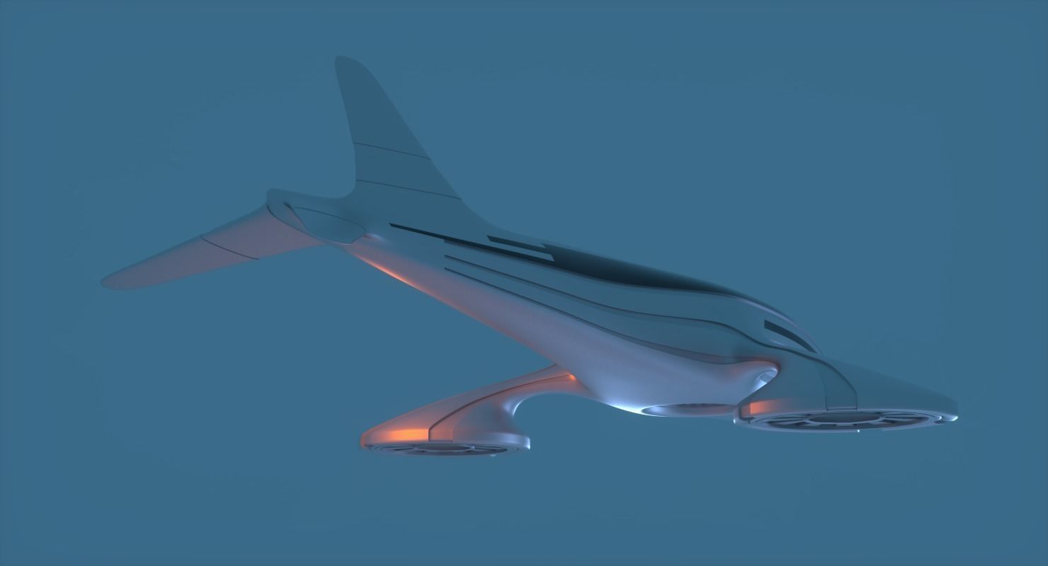 Futuristic Aircraft D 1 3D model_4