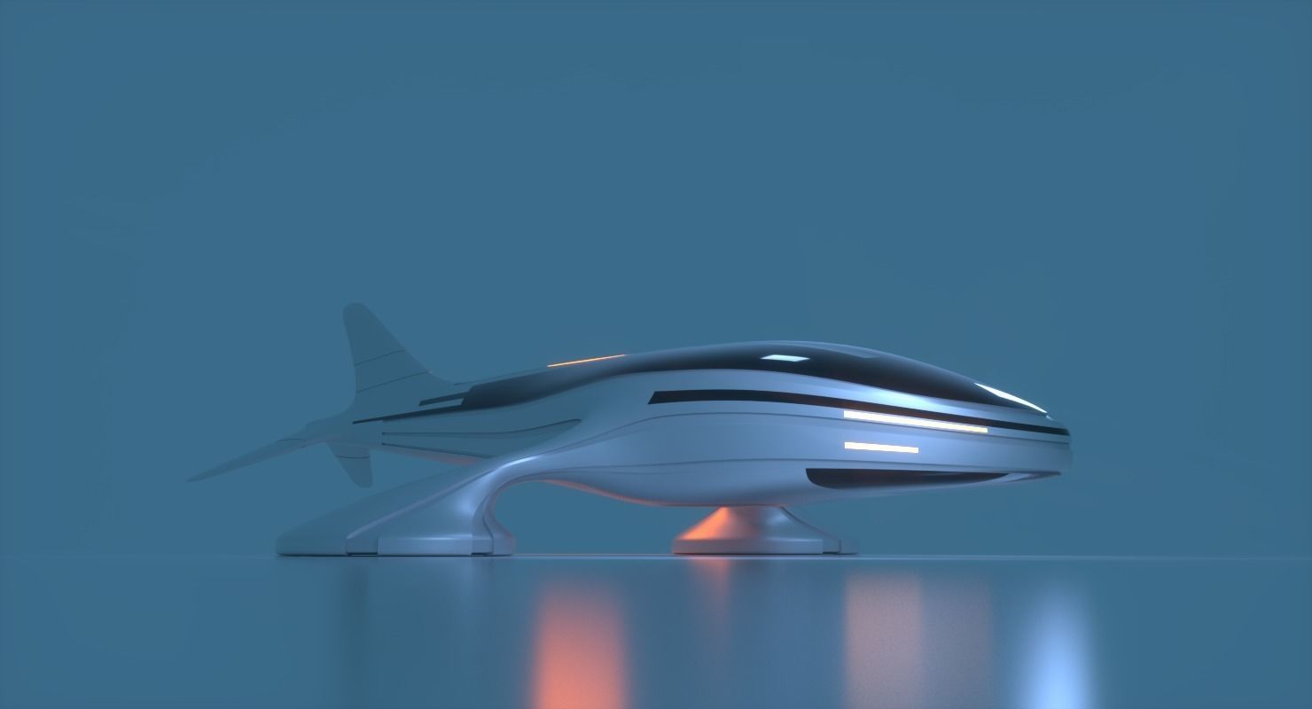 Futuristic Aircraft D 1 3D model_1