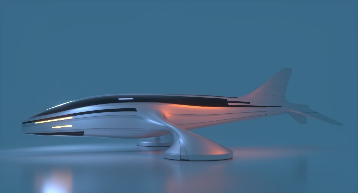 Futuristic Aircraft D 1 3D model_5